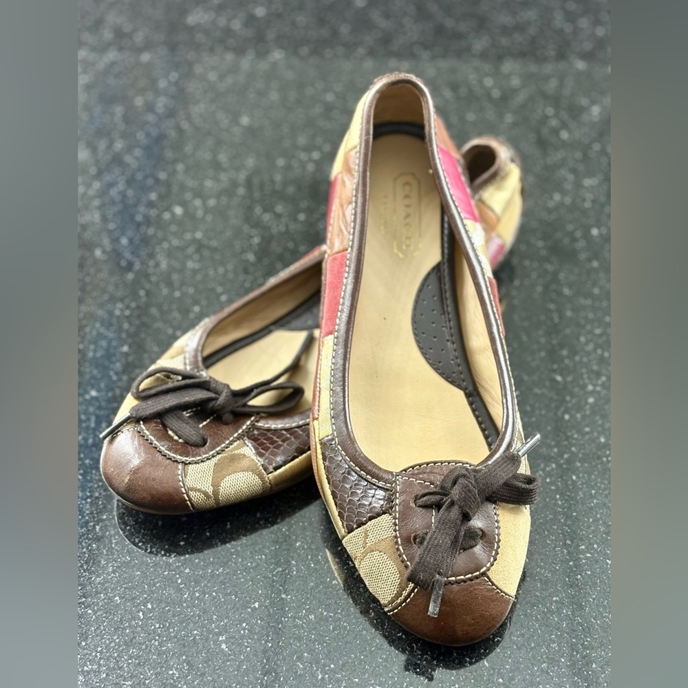 Coach Jasmine Patchwork Ballet Flats, Size 7